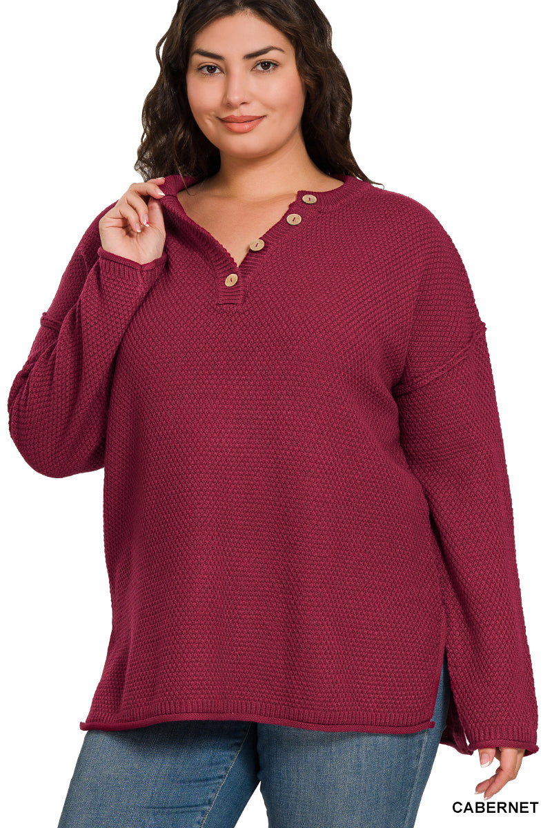 Cabernet Henley Sweater