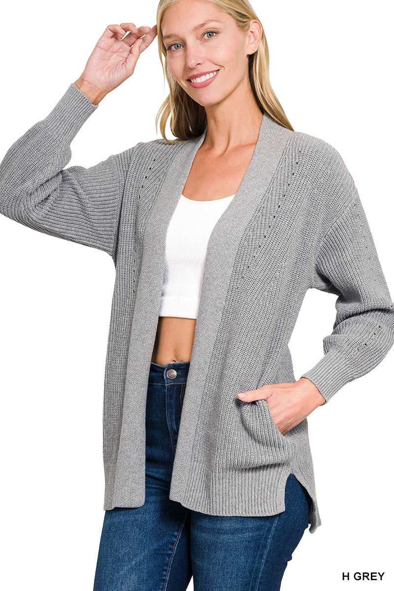 Grey Hi-Low Cardigan