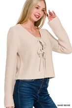 Load image into Gallery viewer, Beige Front Tie Cardigan
