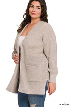 Load image into Gallery viewer, Zenana Mocha Heather Waffle Cardi - Plus
