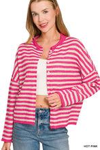 Load image into Gallery viewer, Hot Pink Stripe Cardigan
