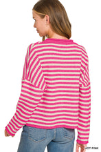 Load image into Gallery viewer, Hot Pink Stripe Cardigan
