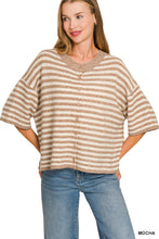 Load image into Gallery viewer, Mocha Stripe S/S Cardi
