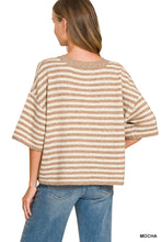 Load image into Gallery viewer, Mocha Stripe S/S Cardi
