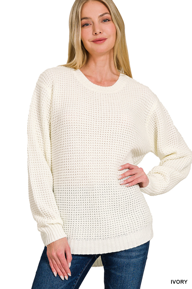 Ivory Waffle Sweater