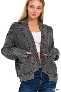 Black Washed Cardi