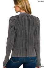 Load image into Gallery viewer, Black Ribbed Zip Sweater
