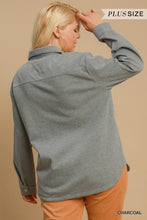 Load image into Gallery viewer, Charcoal Luxe Knit Shacket - Plus
