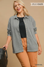 Load image into Gallery viewer, Charcoal Luxe Knit Shacket - Plus
