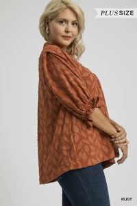 Rust Jacquard Top - Plus