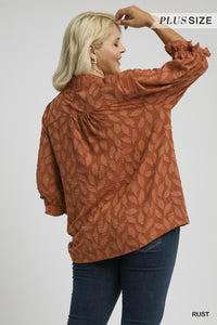 Rust Jacquard Top - Plus