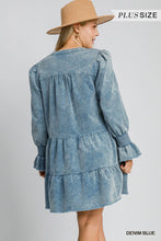 Load image into Gallery viewer, Blue Corduroy Dress - Plus
