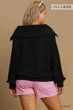 Load image into Gallery viewer, Black Ribbed Zip Top - Plus
