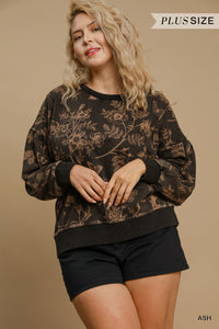 Ash + Gold Floral Sweatshirt - Plus