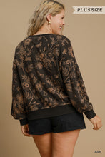 Load image into Gallery viewer, Ash + Gold Floral Sweatshirt - Plus
