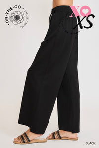 Black Wide Leg Luxe Pants