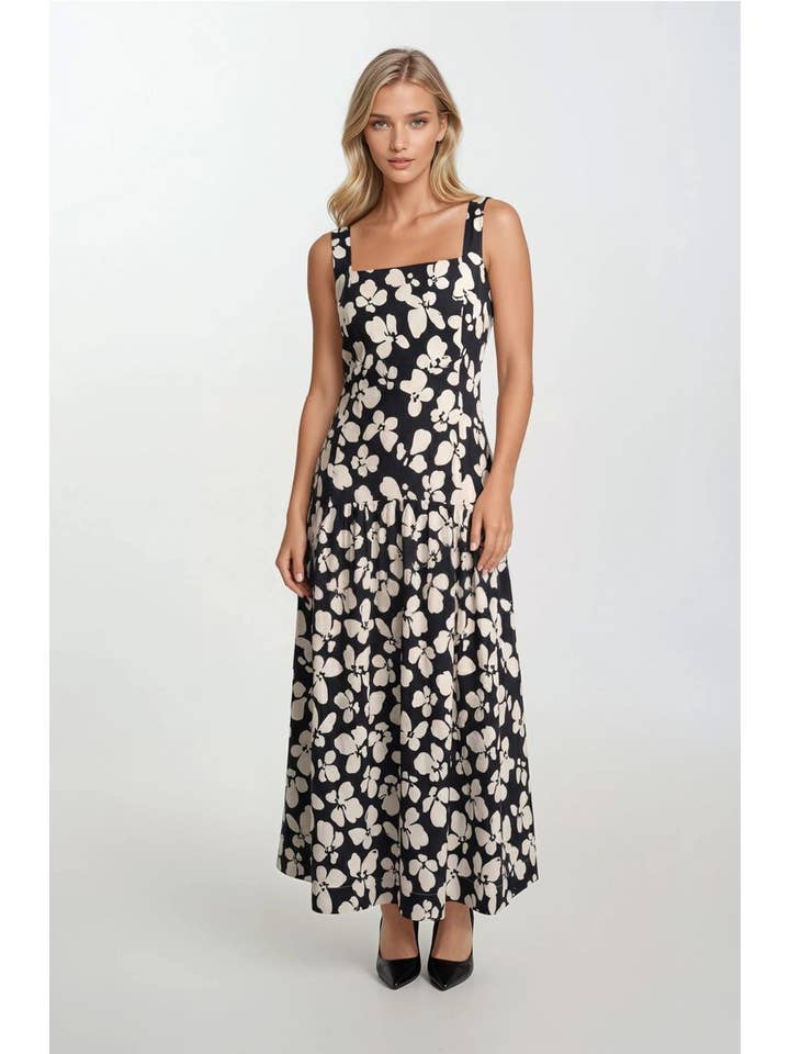 B+W Bold Floral Dress  Adorn Boutique MI
