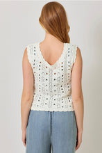 Load image into Gallery viewer, Ivory Crochet Cotton Tank
