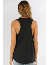 Load image into Gallery viewer, Lovestitch Black Slub Racerback Tank
