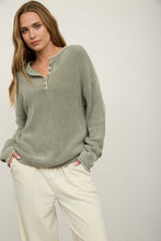 Load image into Gallery viewer, Light Olive Henley Sweater
