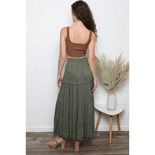 Load image into Gallery viewer, Angie Olive Slit Maxi Skirt
