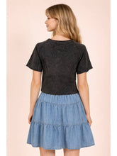 Load image into Gallery viewer, Black Washed Crop Tee
