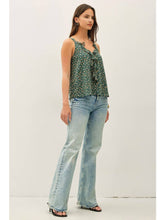 Load image into Gallery viewer, Be Cool Agave Green Floral Ruffle Tank
