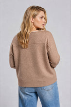 Load image into Gallery viewer, Mocha Contrast Trim Sweater - Plus
