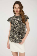 Load image into Gallery viewer, Black + Cream Floral Lace Top

