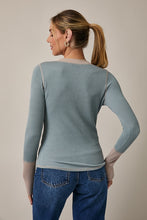 Load image into Gallery viewer, Blue + Taupe Textured Top
