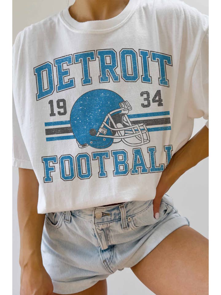 Detroit Football Oversized Tee