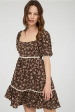 Load image into Gallery viewer, Brown Floral Mini Dress
