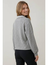 Load image into Gallery viewer, Grey Blanket Stitch Collared Top
