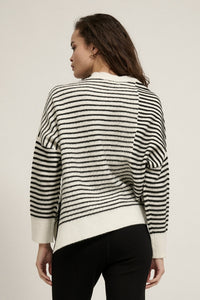 B+W Striped Asymmetric Sweater