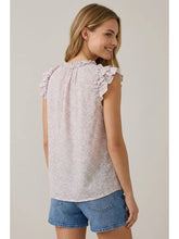 Load image into Gallery viewer, Doe + Rae Blush Abstract Ruffle Top
