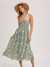 Load image into Gallery viewer, Olive Geometric Halter Dress
