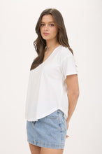Load image into Gallery viewer, White Round Hem Tee
