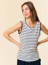 Load image into Gallery viewer, B+W Textured Stripe Tank
