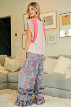 Load image into Gallery viewer, Bibi Pink Floral Lace Top
