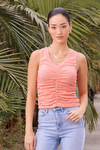 Load image into Gallery viewer, Coral Floral Ruched Tank
