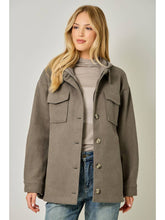 Load image into Gallery viewer, Ash Brown Stripe Hoodie Jacket
