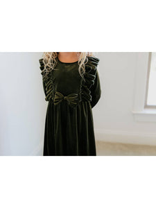 Moss Velvet Dress - Kids