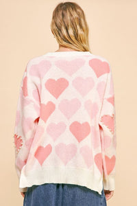 Cream Heart Pearl Sweater