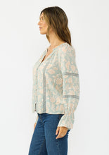 Load image into Gallery viewer, Dusty Sage Lace Trim Top
