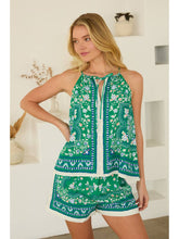 Load image into Gallery viewer, Mystree Green Printed Halter Top
