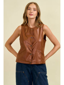Chestnut Leather Vest