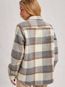 Grey Brushed Shacket