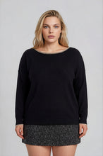 Load image into Gallery viewer, Black Contrast Trim Sweater

