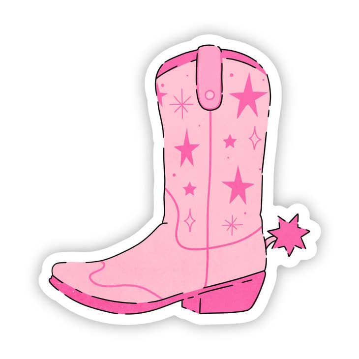 Pink Cowgirl Boot Decal
