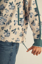 Load image into Gallery viewer, Blue Floral Sherpa Pullover
